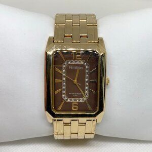 Armitron America’s watch gold tone men watch 30mm all stainless 7.5” running